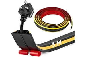 CREWORKS 300CM Canalina Passacavi Pavimento a 3 Canali, Canalina Passacavi Calpestabile Adesiva, PVC Canalina Flessibile per Cavi Elettrici per Casa, Officina, Magazzino, Concerto