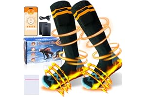 TRYWISE Calze riscaldanti da uomo e donna, controllo APP, calze riscaldabili, soluzione per dita fredde nel 2024, 5 V, 5000 mAh, calze riscaldanti ricaricabili per escursioni all'aperto, sci/campeggio/pesca