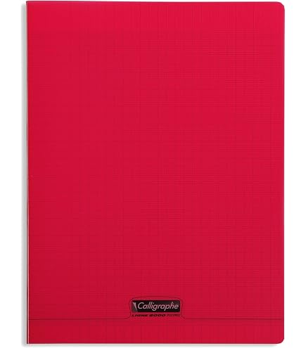 Calligraphe Clairefontaine Lot De 10 Cahiers Agrafés 17x22 Cm – 96 Pages Petits Carreaux 90g, Couverture Polypro Transparent, Couleurs Aléatoires