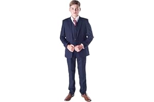 Romario - Traje azul marino para niños, traje de niños para bodas, traje para paje de boda, para baile de fin de curso, tallas de 3–6 meses a 14 años