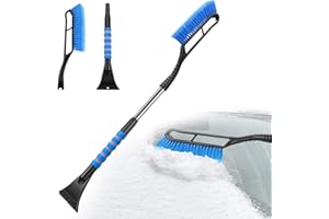 ‎MMOBIEL MMOBIEL Trzepaczka i skrobaczka do szyb samochodowych, akcesoria do samochodu, zimowa szczotka do śniegu, zdejmowana, uniwersalna zmiotka do samochodu, ergonomiczny, odporny na ślizganie się, miękki