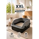 Comfort XXL A&ccedil;ık Kedi Tuvaleti B&uuml;y&uuml;k Boy Kedi Kum Kabı, Y&uuml;ksek Kenarlı, K&uuml;rek Hediyeli 60x42x25 cm