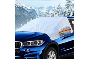 ZSMJAER Copri Parabrezza Auto 225 x 120CM, Coperta Auto, Copri Vetro Auto Provvisto di Due Asole, Adatta Alla Stragrande Maggioranza Dei Modelli di Auto, Resistente Alla Neve ed Alla Piggia, Anti UV