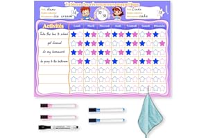 LOVEXIU Tableau de Récompense Magnétique Enfant, Comportement et Routine Semainier Avec 5 Stylos - Pour Garçons et Filles, 34 X 24 cm, Français