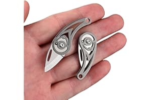BEEK Mini Couteau EDC Porte-Clés Pliant en Titane - Couteau De Poche Pour Coupe et Extérieur - Cadeau Pour Hommes et Femmes