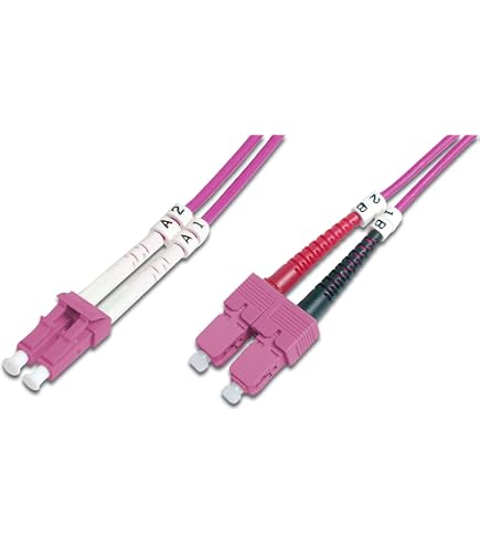 Câble Fibre Optique OM3 DIGITUS 5m - Connecteurs ST à ST - Multimode 50/125 - 10 Gbit/s - Gain LSZH Turquoise - 7