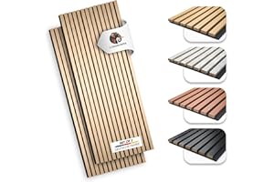 Loxodonta Akustikpaneele 2er Set 275×28 cm (1,54 m²) – Holzoptik Farbe Helle-Eiche – Akustik Wandpaneele mit Filz zur Schalldämmung