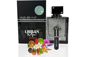 Perfume Club de Nuit Urban Man Elixir Original | Eau de Parfum | Para Hombre | 105 ml | Fragancia Árabe Importada desde Dubái | Larga Duración | Incluye Atomizador Recargable DRIKANBEST de 5 ml