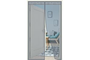 BBMMCLL Magnetyczna Moskitiera na Drzwi Balkonowe,160x240cm(W*H) Magnetyczna Moskitiera na Drzwi,Automatyczne Zamykanie Ochrona Przed Owadami,do Drzwi Balkonowych,Tarasowych,Salonu,Gray-a