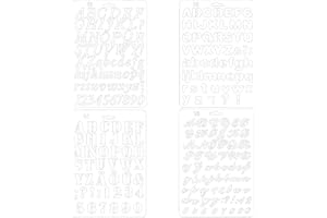 DYZOXA 4 PCS Stencils Letters Alphabet Stencils Alphabet Painting Reusable Stencils Artistic Drafting Drawing Templates Stencil Set for DIY Craft Journal Photo Album Scrapbook Schedule Book Diary