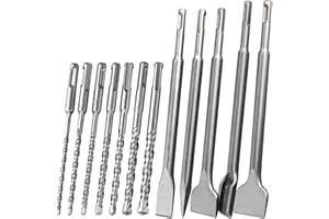 AMTOVL 12pz Kit Scalpello per Piastrelle SDS-Plus e Punte per Martello 5-12mm Kit Scalpello SDS-Plus Lavora con Martello SDS Plus per la Rimozione Piastrelle Ceramica