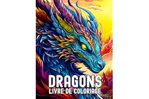 Livre De Coloriage Dragons: 50 pages à colorier avec belles dragons fantastiques | Excellent Livres de coloriage antistress aux motifs relaxants pour Adultes | Idée Cadeau.