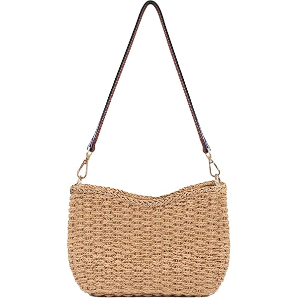 TOVINANNA Damen Umhängetasche - Leichte Strohtasche Für Sommer & Strand