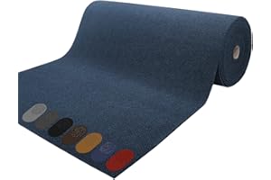 casa pura Passatoia al Metro Anti-Sporco - Hong Kong - Tappeto Entrata Interno Asciugapassi - Moquette a Pelo Corto - Molte Misure - Blu - 200 x 400 cm