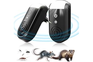 EYOURLIFE Lot de 2 Repulsif Souris Ultrason Rongeur Rat Veilleuse, Prises Répulsif Nuisible Esthétique Électronique Intérieur Naturel Anti-Rongeurs Furet Fouine Loir Grenier Voiture Animaux Pest