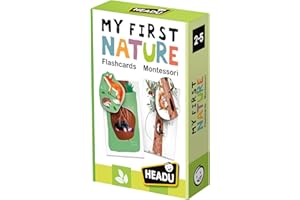 Headu Flashcards My First Nature Montessori Meine ersten Entdeckungen Mu27842 Lernspiel für Kinder 2-4 Jahre, Made in Italy