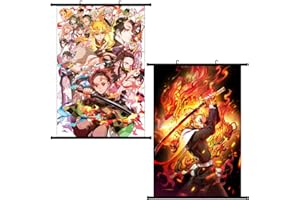 LGQHCE Anime Wallscroll, 2 Pcs Anime Poster, Affiche Figurine Poster Manga, Anime Affiches Défilement, Anime Poster Mural En Tissu Pour Enfant Chambre Décor Toile 40 * 60 Cm