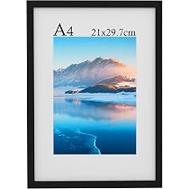 Cornice in Legno di Noce A4 Con Supporto, Set di 3 - Per Poster e Certificati, Autoportante e Montaggio a Parete