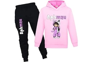 YUANZLN Girls Tracksuit Kids Hoodie and Joggers Pant 2Pcs Outfit Cartoon Casual Clothing