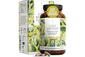 ‎NATURTREU Stoffwechsel Kapseln Diät Unterstützung - Hochdosiert mit Grünem Tee, Forskohlii, Cholin, Spargel, Bittermelone, Garcinia Cambogia & Chrom - 120 Stoffwechsel Kapseln vegan von NATURTREU®