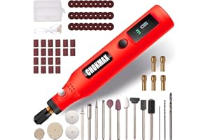 CHOKMAX Mini Kabelloses Drehwerkzeug mit Arbeitsbildschirm, 3-Gang-Schleifer-Kit mit 72 Zubehörteilen, USB-C-Ladekunsthandwerkswerkzeug zum Schleifen, Polieren, Schleifen und kleine Heimwerkerarbeiten