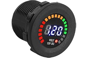 TKSE Voltímetro Para Automóvil, 12V Motocicleta Coche LED Pantalla Digital Voltímetro Voltaje A Prueba De Agua Voltímetro Medidor Negro Nuevo