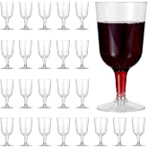 MATANA 48 Reusable Hard Plastic Wine Glasses 180ml - Elegant and Sturdy Wine Glasses for Wine, Cocktails, Desserts, Champagne