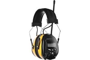 PROTEAR Le cuffie di protezione dell'udito sono utilizzate per ridurre i paraorecchie di protezione dal rumore, auricolari con una radio digitale AM/FM, adatti per il giardino, per proteggere l'udito