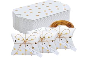 TsunNee - Scatole di carta per caramelle con biglietto di ringraziamento, scatole regalo natalizie, scatole per bomboniere, scatole creative di carta, confezione da 50, Stile 1, 24-Pack