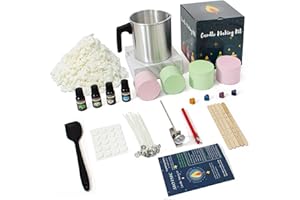 JULWHISPER Julwshiper Complete Candle Making Kit with Wax Pot, Candle Making Supplies for Beginners, DIY Scented Candle Gift Set Including Essential Oil, Dye, Soy Wax, Wicks, Candle Jars, Make Your Own Candles