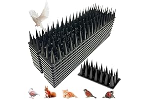 SMD35 Pigeon Repellent Spikes Made of Plastic - Pack of 20 Bird Repellent Pigeon Spikes for Birds Cats Pigeons - 6 Metre Bird Repellent Spikes for Facades Fence Balcony Roof and Window Sill (Black)
