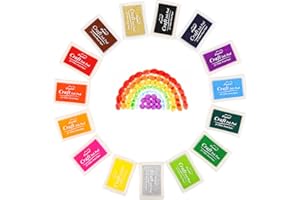 YPSelected Craft Ink Pad Inkpad for Paper Wood Fabric for Rubber Stamps Finger Painting (15 Colours Set)