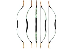 wolfman Arc Traditionnel Arc Classique Longbow Sport Arc Tir à l'arc Arc de Chasse Arc Bois Fait Main Arc Mongol Asiatique Arc à Cheval pour Adultes Adolescent Débutant Main Gauche Droite