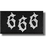 Number 666 - Embroidered Patch, 8 X 4 cm