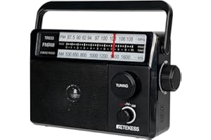 Retekess TR633 Radio Portable, Poste Radio, AM FM, Excellente Réception, Gros Boutons, Secteur ou Piles, Prise Casque 3,5 mm, Adapté aux Personnes âgées, Cuisine, Chambre