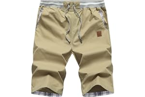 Djtnzdm Pantaloncini Uomo Cotone Cargo Estivi Eleganti Casual Elastico Bermuda Chino Shorts Classico Pantaloncini Corti Uomo con Tasche