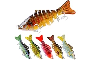Topwater Fishing Lures,MKNZOME Multi Jointed Artificial Hard Bait Swimbaits Lures Bionic Swimming Lures Lifelike Slow Sinking Lure Fishing Kit for Pike Bass Trout Perch Muskie