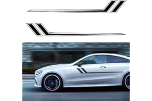 TOMALL 1 Pair 67" Sports Racing Stripe Sticker for Car Body Door Side Bumper Stripe Graphic Vinyl Decal Decoration for All Cars SUV Truck Off-Road Vehicles Universal Auto Long Size Sticker (Black)