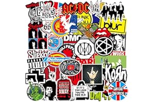KADERAS Aufkleber Sticker Set 100 Stück Rock Band Punk Aufkleber Heavy Metal Punk Musik Band Wasserdicht Vinyl Stickers Bomb für Auto Motorräder Skateboard Scooter Laptop Koffer Helm