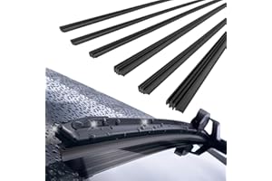 SDFLKAE Lot de 6 essuie-glaces en caoutchouc universels, compatibles avec tous les essuie-glaces, démontables