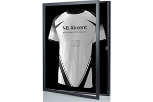 NB AKZENT Trikotrahmen mit Drehtür | Schwarz-Schwarz | 70x90 cm Objektrahmen | magnetischer Verschluss, schneller Trikotwechsel, UV-Schutz, einfache Montage