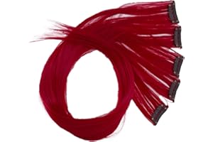 CAISHA 60cm Kolorowe Pasemka Podkreśla Klip W Przedłużeniu Przedłużanie Włosów Proste Długie Włosy Bordowy BST114