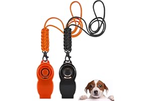 TODREMOU Hundepfeife Rütter Rückruf X 2 Pack-Hochfrequenter Ton, 2-In-1-Design, Professionelles Hundetraining, Kann Vom Menschlichen Ohr Gehört Werden，A (Schwarz+Orange)