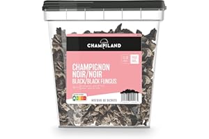 CHAMPILAND - Champignon Noir Séché - Champignons Sélectionnés - Triés à la Main dans le Sud-Ouest de la France - Saveur Exceptionnelle - Riche en Protéines et Source de Fibres - Pot de 500 g