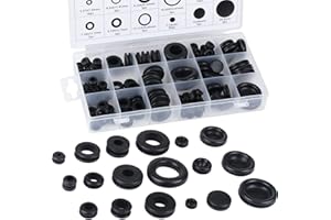 AUSSEL Kit d'assortiment d'anneau de joint d'inductance électrique pour bouchon en caoutchouc noir pour la protection des fils, des fiches et des câbles (125PCS)