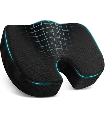 Gel Enhanced Seat Cushion With Memory Foam - Office Chair & Car Seat Pain Relief (Gray)