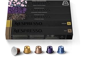 Nespresso Original Coffee Pods, 50 Mixed Pack - 10 Volluto, 10 Roma, 10 Cosi, 10 Vivalto and 10 Arpeggio Capsules for Nespresso Machines. Make Espressos, Cappuccino and Macchiato. Recyclable Pods