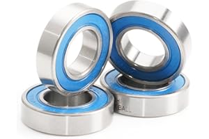 FUSHIBEARING VRS MAX 6901 - Cuscinetto a cartuccia, dimensioni 12 x 24 x 6 mm, in acciaio cromato e blu, sigillato con grasso, 6901LLU Cart Full Balls Bearing per Bike Hub Pivot, (4 pezzi)