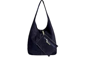 Modarno Borsa a tracolla da donna in pelle scamosciata pochette, borsa a tracolla, shopper, da donna, in vera pelle