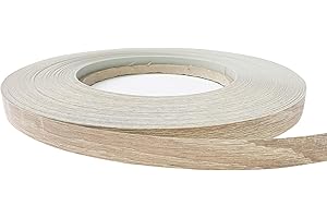 DecoMeister Cinta de Melamina de Borde con Adhesivo Termofusible Para Cantos Cintas Adhesivas Para Planchar Para Muebles Tableros Armarios Estantes Chapa Efecto Madera 21mm x 5m Patrón Roble Sonoma